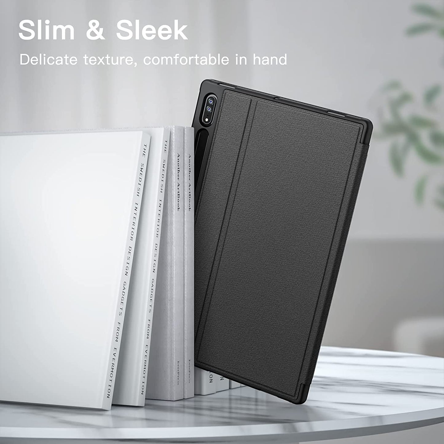 Custodia per Samsung Galaxy Tab S8 Ultra 14,6 Pollici 2022 Con S Pen Holder, Sottile Folio Stand Protettiva Tablet Cover, Multi-Angolo Visualizzazione (Nero)