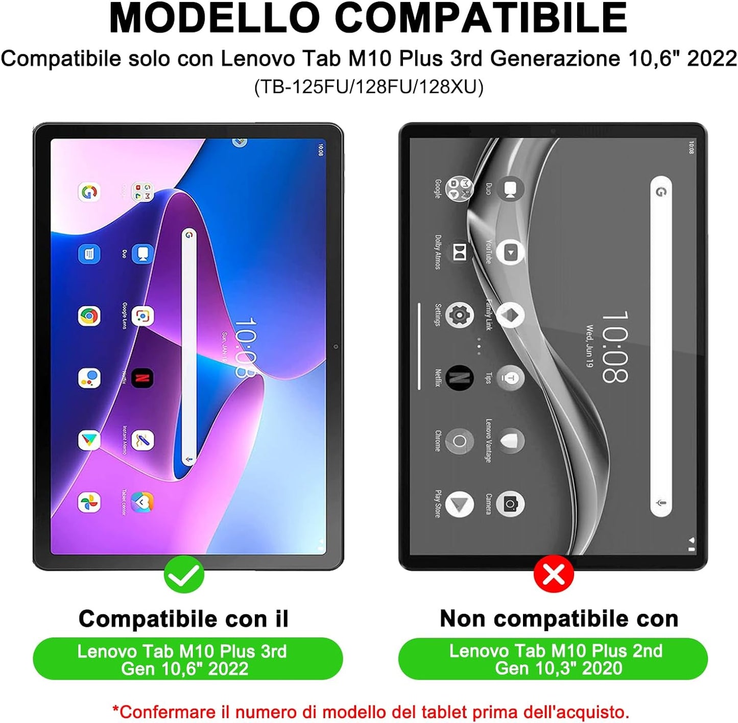 Custodia per Tastiera Lenovo Tab M10 plus 3Rd Gen 10,6", Layout QWERTZ, Tastiera Magnetica Illuminata Con Custodia per Lenovo Tab M10 plus 3Rd Gen 10,6 Pollici, 2022 TB-125FU/128FU/128XU,