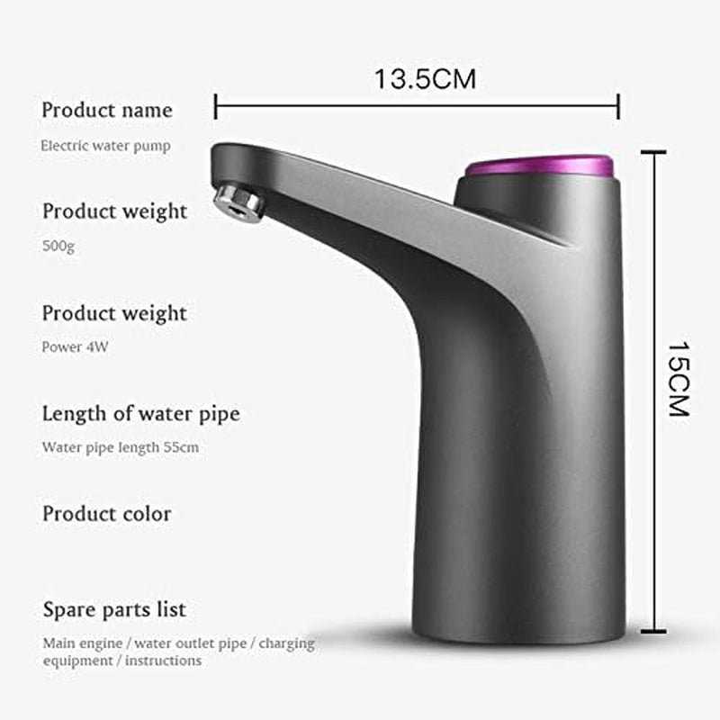 Erogatore Dacqua,Pompa Elettrica per Acqua Potabile,Pompa Elettrica per Bottiglia Dacqua,Distributore Dacqua Elettrico Automatico,Pompa per Erogatore Dacqua Ricaricabile Wireless USB