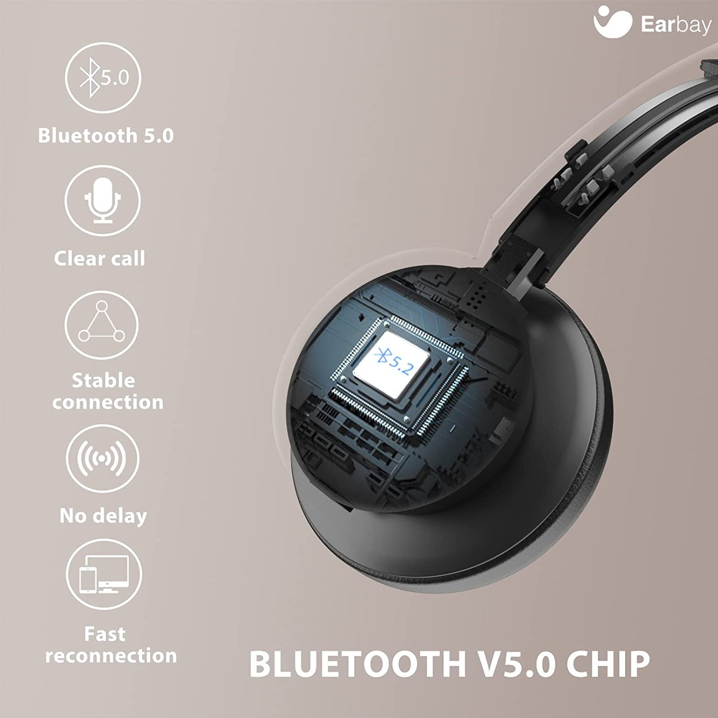 Cuffie Bluetooth Con Microfono, Cuffie Wireless Con Microfono E Cancellazione Del Rumore, Cuffie Wireless Con Dongle USB E Pulsante Muto per Pc/Ufficio/Zoom/Skype Rose Gold