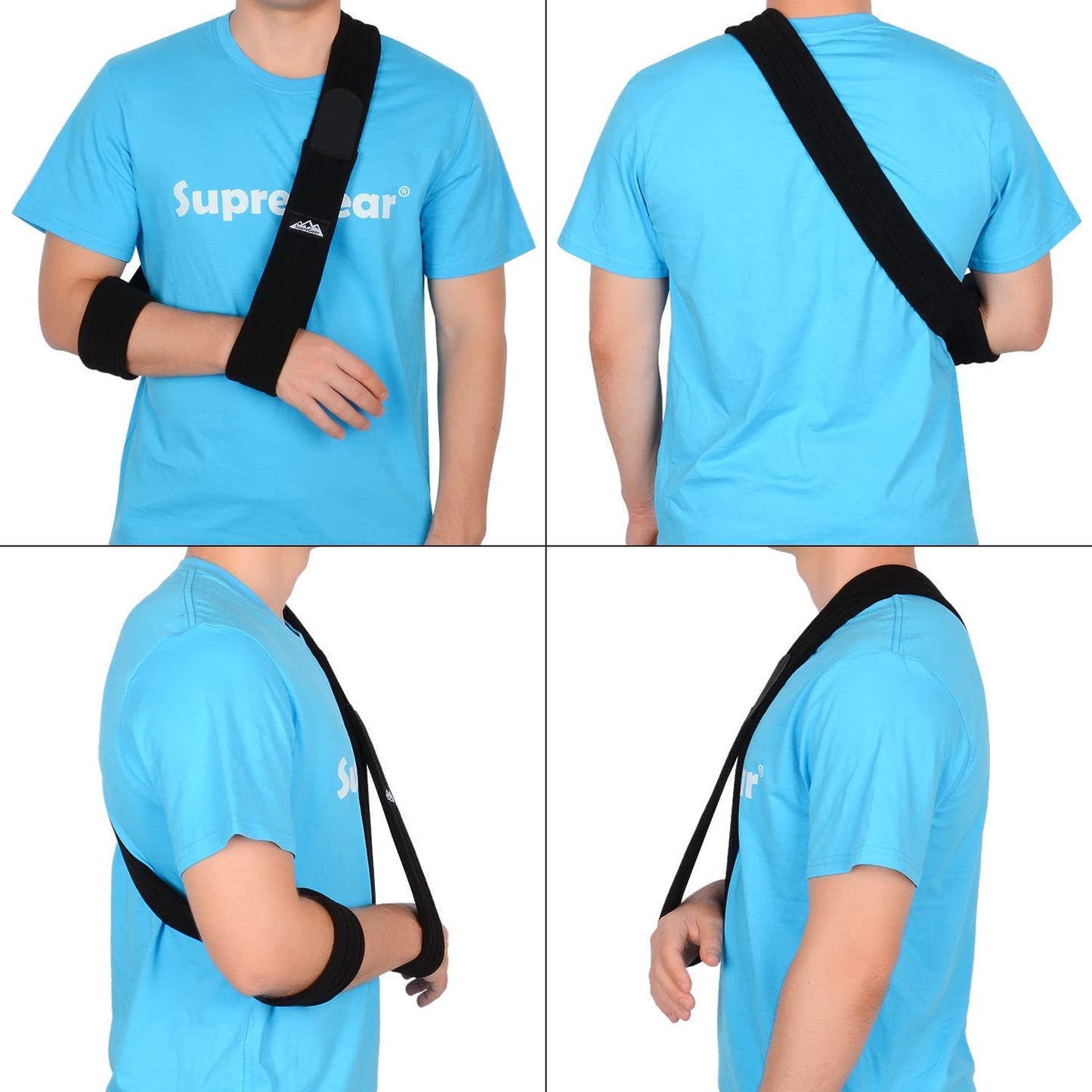 Fascia Di Supporto per Braccio, Supporti Reggibraccio Immobilizzatore per Braccio a Tracolla Regolabile Leggero Comodo Traspirante Medica Da Spalla per Feriti Arm/Hand/Gomito - Nero