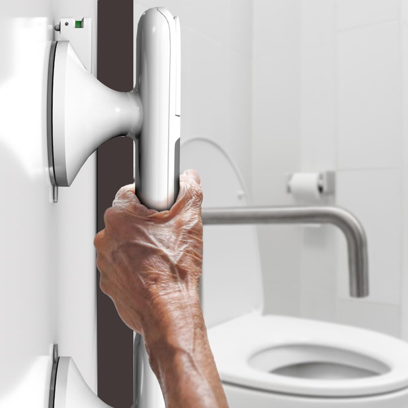 Maniglia Doccia Anziani, Maniglione Bagno Disabili, Maniglia a Ventosa per Bagno Con Avviso Di Aspirazione, Maniglie Doccia Senza Foratura per Armadio, Porta in Vetro, Finestra