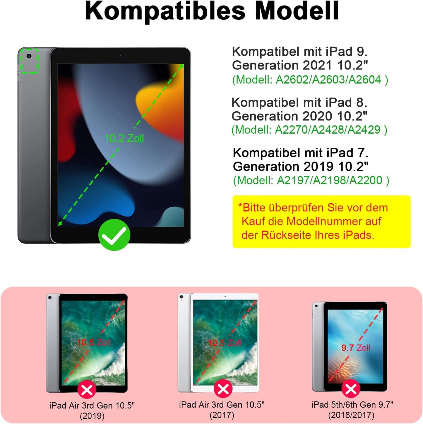 Custodia per Tastiera per Ipad 9.Gen 2021/8.Gen 2020/7.Gen 2019, Layout QWERTZ Magnetico Tastiera Retroilluminata, Custodia Con Portapenne per Ipad Da 10.2 Pollici, Viola