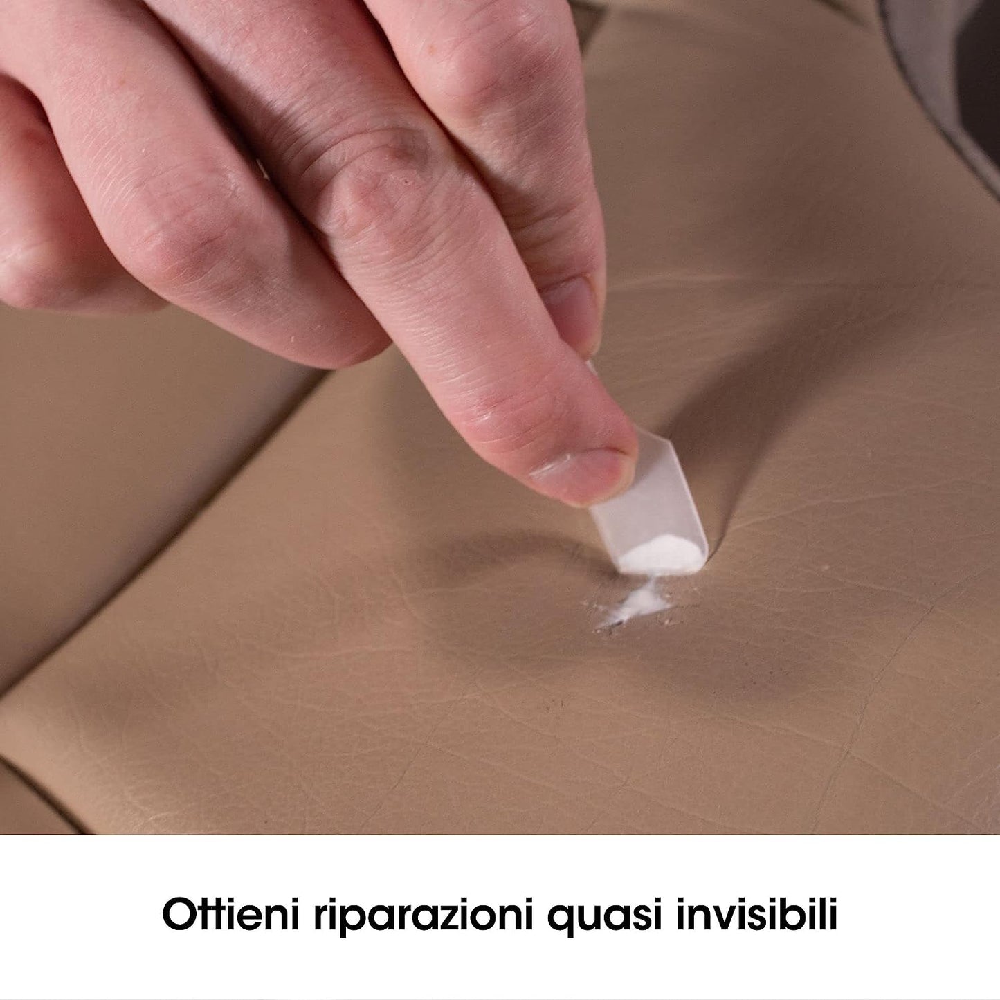 Kit Completo Di Riparazione Della Pelle per Divani, Sedili Auto - Adatto a Tutte Le Tonalità Di Pelle - Rattoppa, Riempie E Ritocca Graffi, Strappi E Altre Aree Danneggiate (Crema)