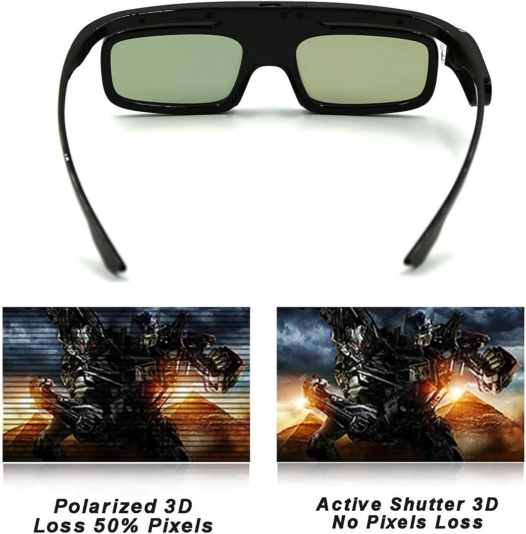 3D Occhiali, Otturatore Attivi Ricaricabile 3D Occhiali per Proiettori 3D Dlp-Link Acer Benq Optoma Viewsonic Philips LG Infocus NEC Jmgo Vivitek Toumei - 1 Pezzi