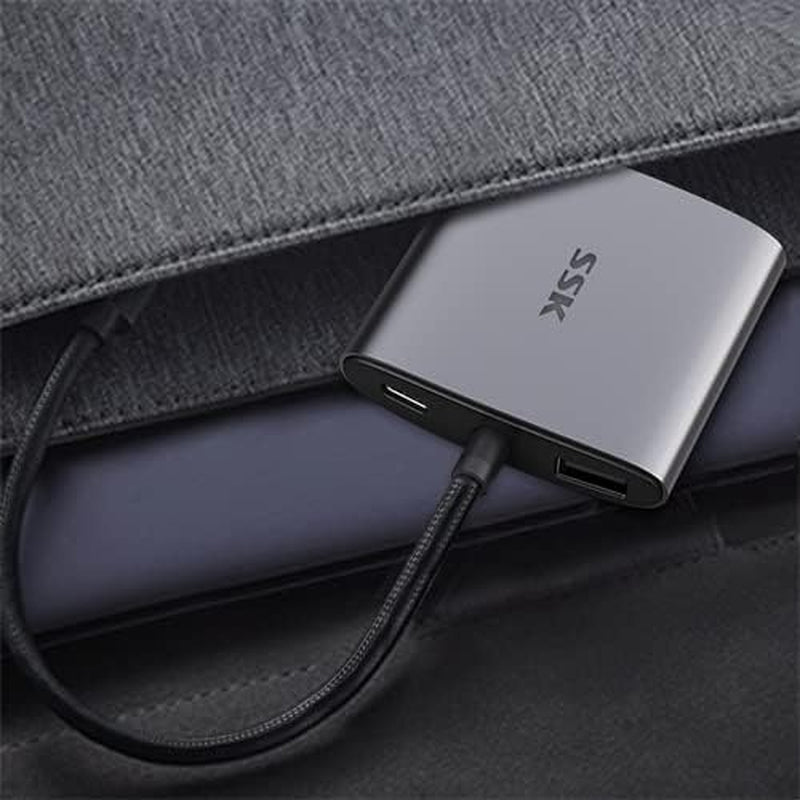 Adattatore USB C a Doppio HDMI, 4-IN-1 Adattatore Multiporta Da Tipo C Con 4K@60Hz E 4K@30Hz HDMI, 100W Di Ricarica Rapida, USB 2.0 Supporta Thunderbolt 3 per Macbook Air Lenovo Dell HP Chromebook