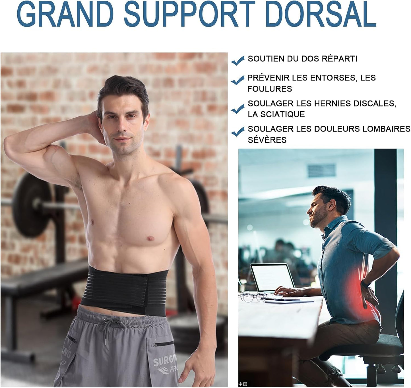 Fascia Lombare Supporto Con 6 Supporti - Tutore per La Schiena per Alleviare Il Dolore Da Scoliosi E Sciatica - Cintura Di Supporto Lombare per Uomini E Donne