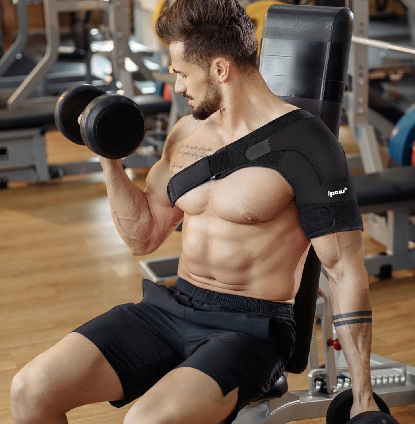 Tutore Spalla Supporto per Spalla Fascia Da Spalla Leggero in Neoprene E Chiusure Regolabile per Protezione Spalla Adatto per Spalla Sinistra O Destra, L