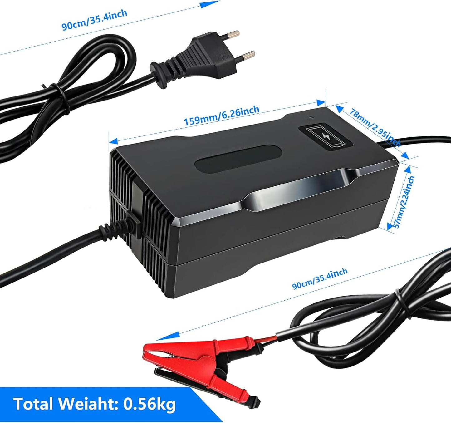 Lifepo4 - Caricabatterie Automatico Lifepo4, 14,6 V, 10 A, per Batteria Al Litio Da 12 V (12,8 V), Intelligente Ad Alte Prestazioni, Lifepo4, per Auto, Moto, Tosaerba