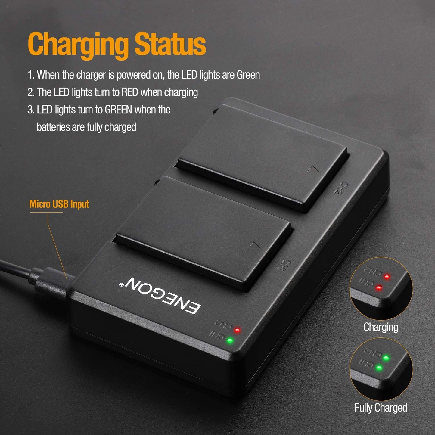 Batteria Fotocamera LP-E17 Da 2 Pezzi 1040Mah Con Doppio Caricatore Micro USB per Canon Rebel SL2, T6I, T6S, T7I, EOS M3, M5, M6, EOS 200D, 250D, 77D, 750D, 760D, 800D, 8000D, Kiss X8I
