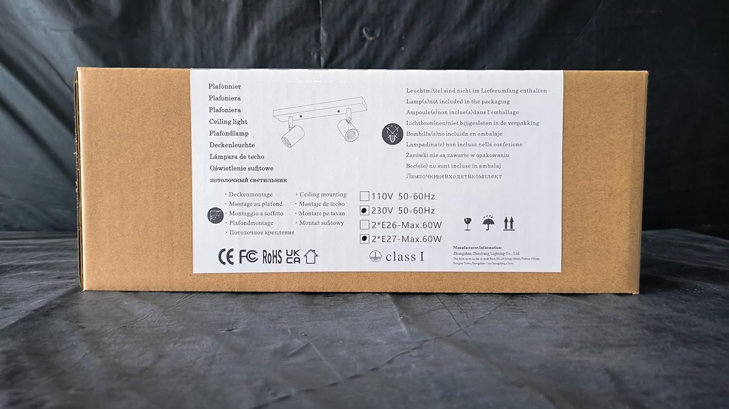 Faretti LED Da Soffitto Orientabili, Nero Lampada Da Soffitto E27, Plafoniera LED Interno E27 Con 2 Faretti per Salotto, Corridoi, Ingressi O Scale, Max 60W