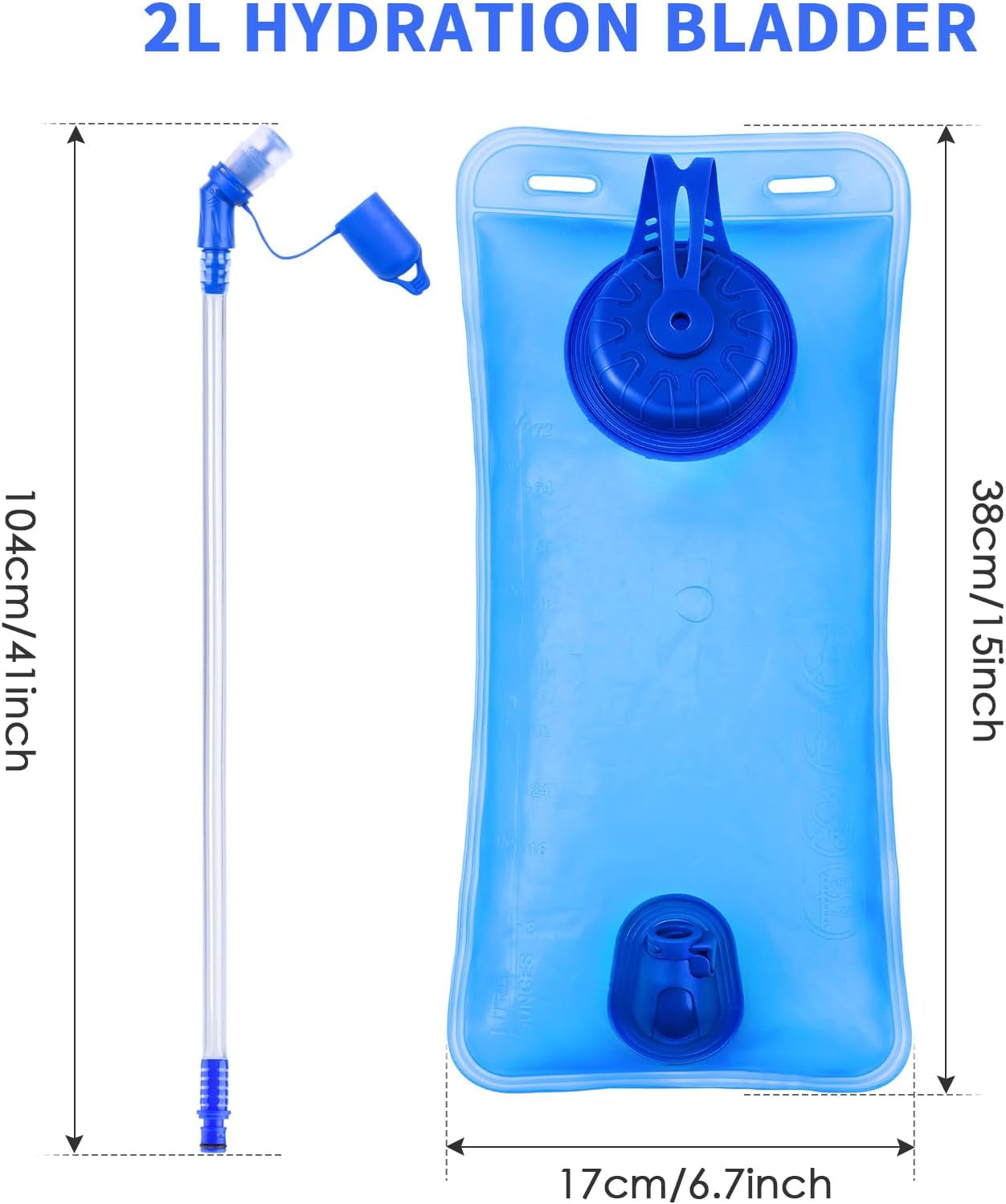 - Sacca Di Idratazione Da 2 Litri, Serbatoio per Acqua, a Prova Di Perdite, Ricambio Con Tubo Isolante a Sgancio Rapido E Valvola Di Spegnimento Automatico per Arrampicata, Ciclismo E Corsa