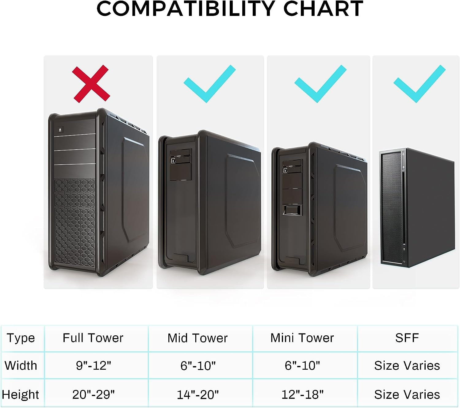 Supporto CPU Sotto Supporto Da Scrivania, Computer Tower Holder 360 ° Girevole Altezza E Larghezza Regolabile, Si Adatta Alla Maggior Parte Dei Casi Di Computer, Nero