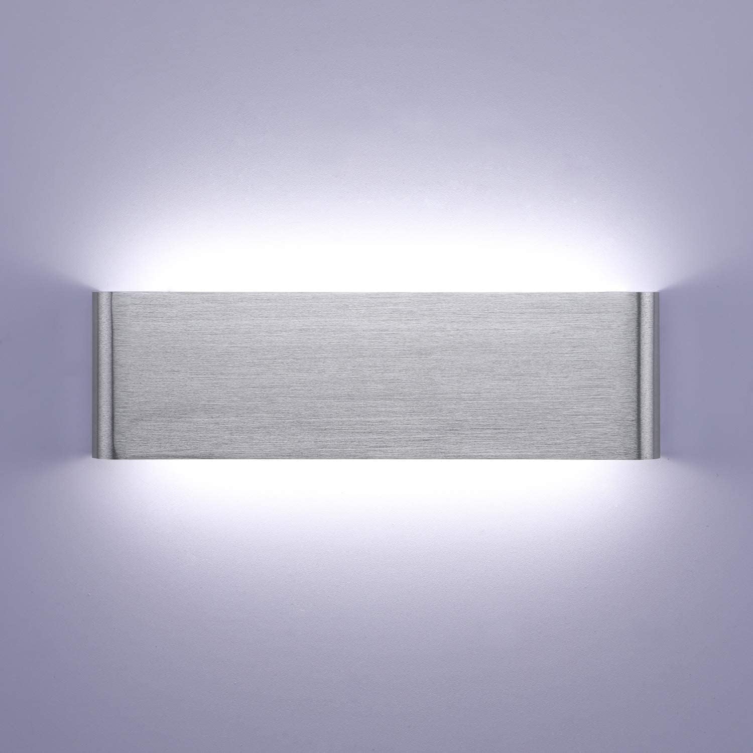 Lampada Da Parete Interno 16W 6000K LED Applique Da Parete Moderno Bianca Con Luce up down IP44 Impermeabile Illuminazione per Camera Da Letto Corridoio Soggiorno Scala (Bianco Freddo)