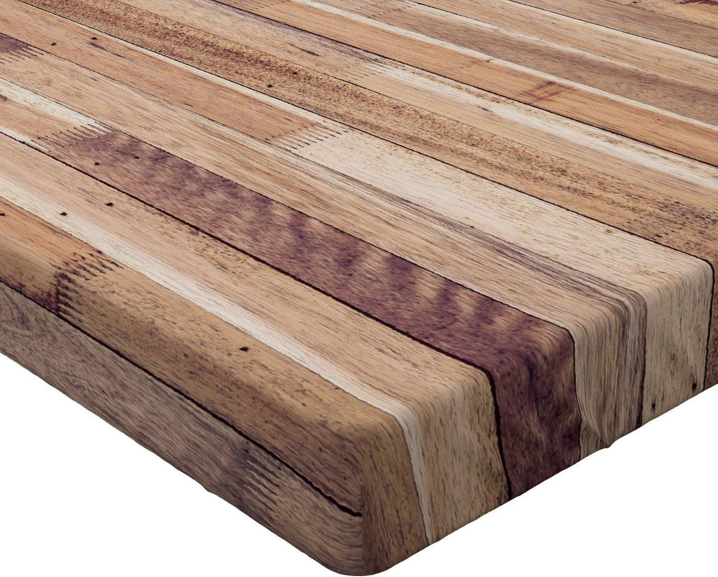 Legno Rustico Lenzuolo Con Angoli, Invecchiato Modello Plance, Morbido Tessuto Decorativo Da Letto Tasca Elastica a Tutto Tondo, 140 Cm X 200 Cm, Prugna Di Mandorle