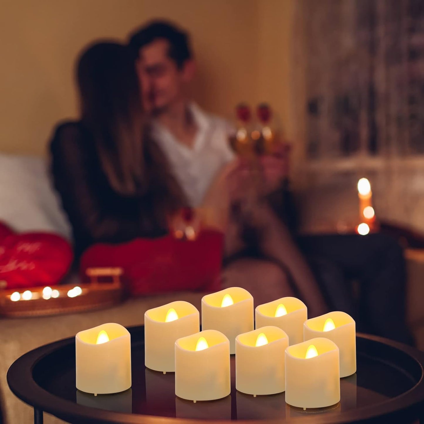 6 Candele LED Ricaricabili Con Funzione Timer, Telecomando, Fiamma Tremolante Elettrica Con Cavo Di Alimentazione per Soggiorno, Halloween, Natale, Matrimoni, Feste, Decorazioni