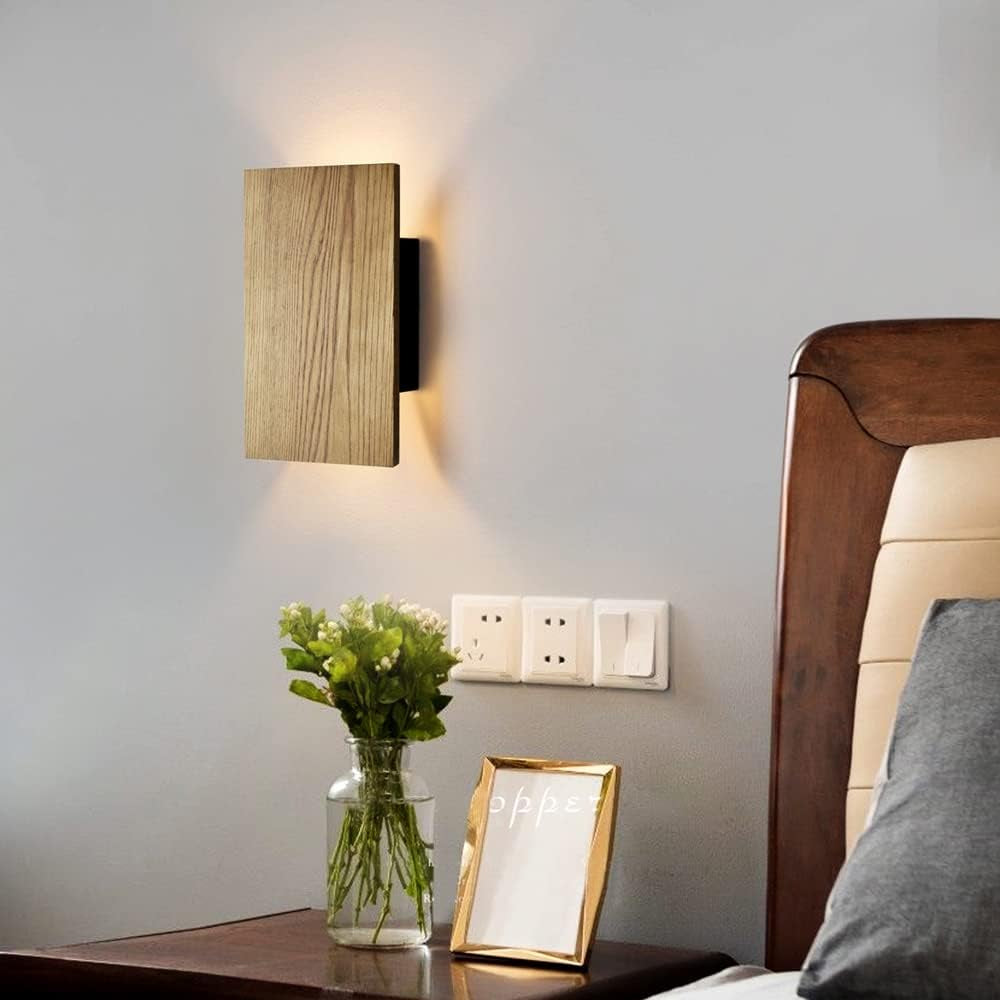 Lampada Da Parete in Legno Vintage, Lampada Da Parete Con Interruttore, Design Industriale, Lampada Da Parete per Interni, Soggiorno, Camera Da Letto, Corridoio, Lampada Da Notte in Legno,