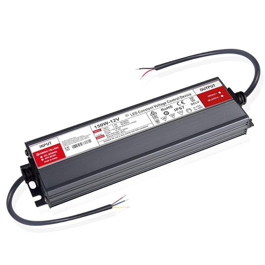 Trasformatore LED 12V 150W IP67 Impermeabile Alimentatore LED Driver 12.5A Slim Transformer AC 220V a DC 12V LED Netzteil Interruttore Adattatore,Trasformatori Tensione Costante Bassa Tensione