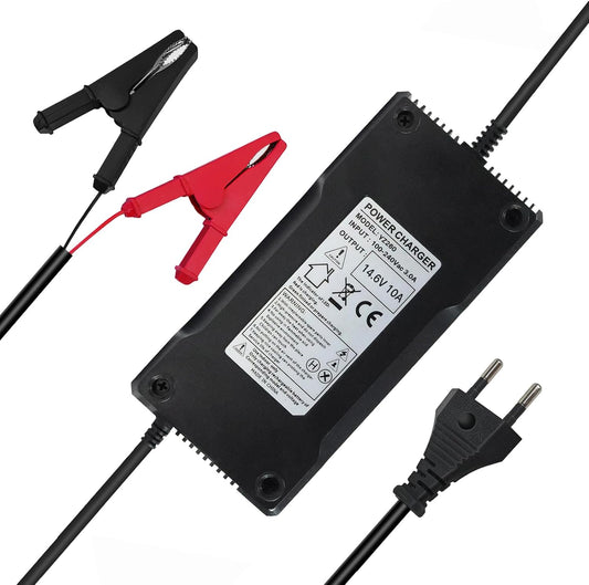 Lifepo4 - Caricabatterie Automatico Lifepo4, 14,6 V, 10 A, per Batteria Al Litio Da 12 V (12,8 V), Intelligente Ad Alte Prestazioni, Lifepo4, per Auto, Moto, Tosaerba