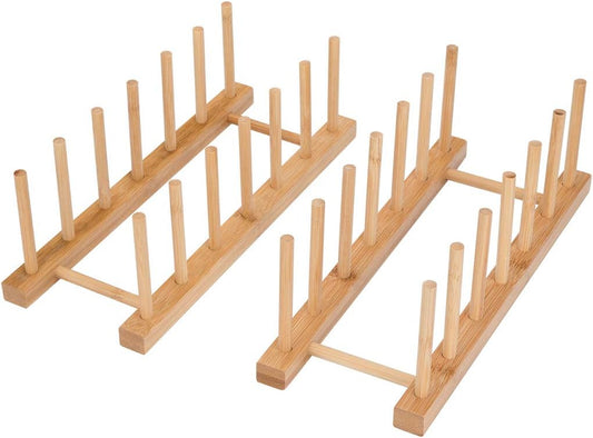 Asciugapiatti, 2 Cestini E Scolapiatti in Bambù per Stoviglie,Ripiano per Lavello,Supporto per Piatti,Porta Coperchi per Pentole,Organizer per Mobili Da Cucina per Tazza,Tagliere,Ciotola