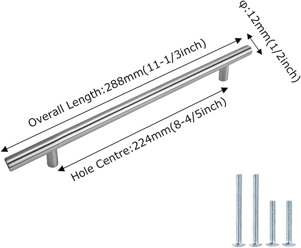 10 Pezzi Maniglie per Mobili Da Cucina Maniglie Armadio Maniglie Cassetti Argento Maniglie 224Mm -LS201BSS224 Maniglie Acciaio Inox Spazzolato Maniglie Vintage Maniglie Mobili Bagno