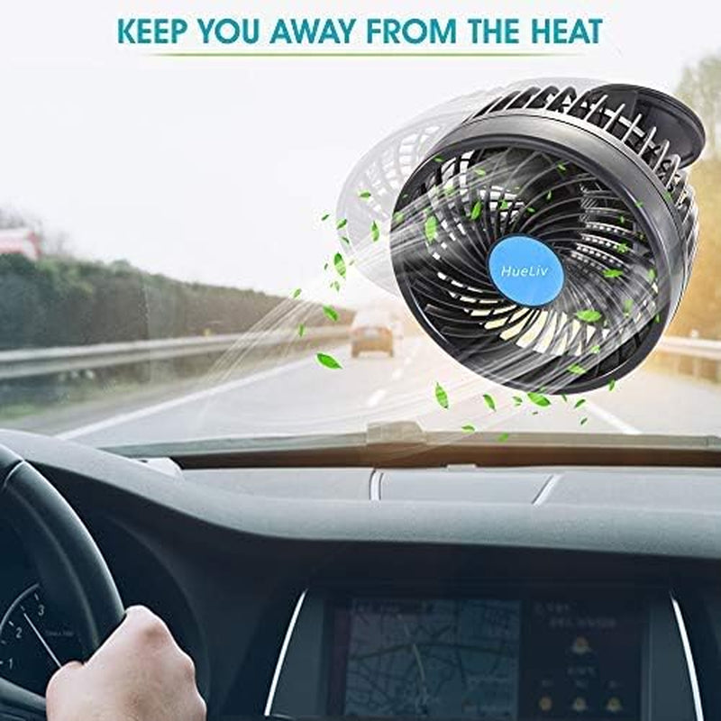 Ventilatore per Auto Ventola per Auto Ventosa per Auto Ventola Di Raffreddamento Potente Silenzioso Con Velocità Continua Girevole Ventole Auto 12V Accendisigari Raffreddamento Estivo