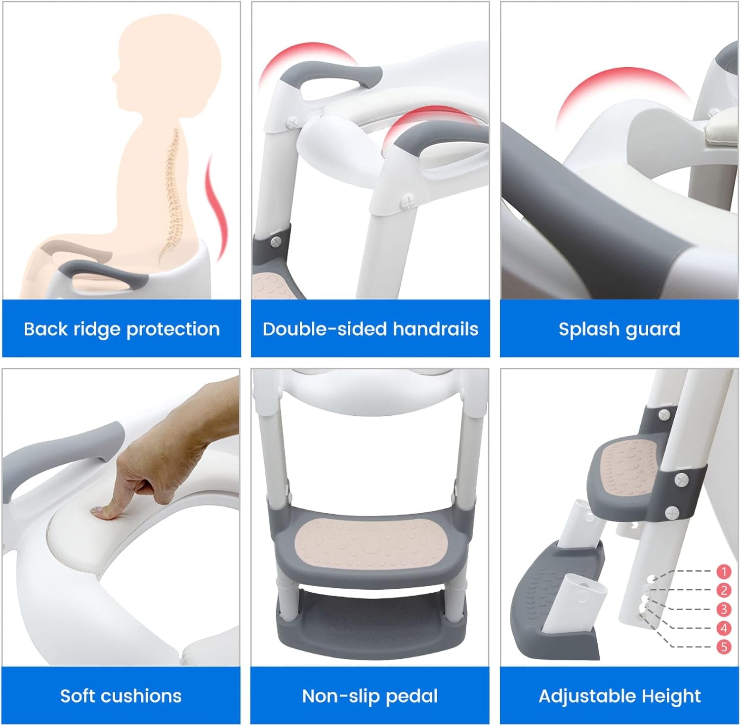 Riduttore WC Bambino Riduttori: Rialzo WC Bambino WC Sedile WC Con Riduttore Bambino - Pulizia Apprendimento Adattatore | Bianco