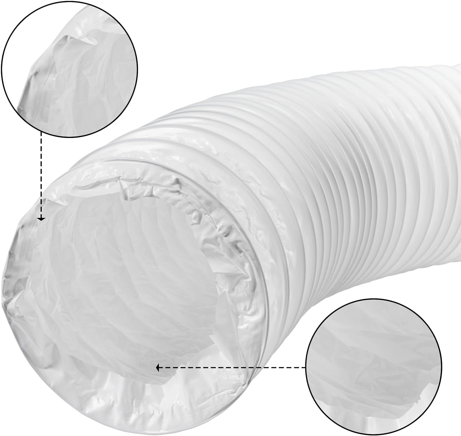 Tubo Flessibile in PVC, 15,2 X 3 M, Tubo Di Raccolta Della Polvere, Tubo Flessibile per Aspirapolvere, Tubo Flessibile per Condotto Dell'Aria, Tubo in Plastica per Raccogliere Polveri, Tubo Flessibile