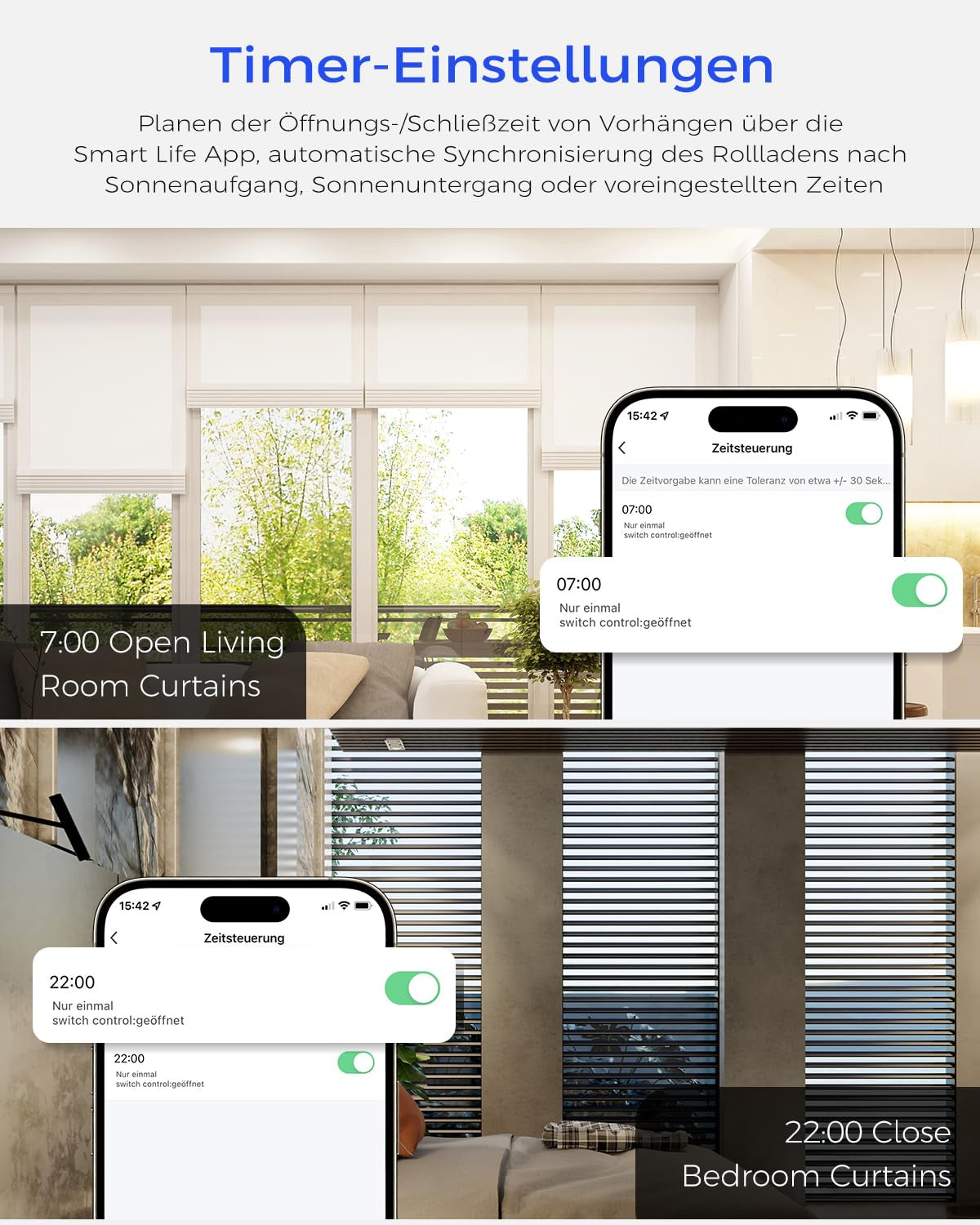Interruttore per Tapparelle, Smart Home Necessita Di Controllo per Tapparelle, Interruttore per Tapparelle Con Alexa/Google Home/Smart Life Funziona 80 X 80 (801)