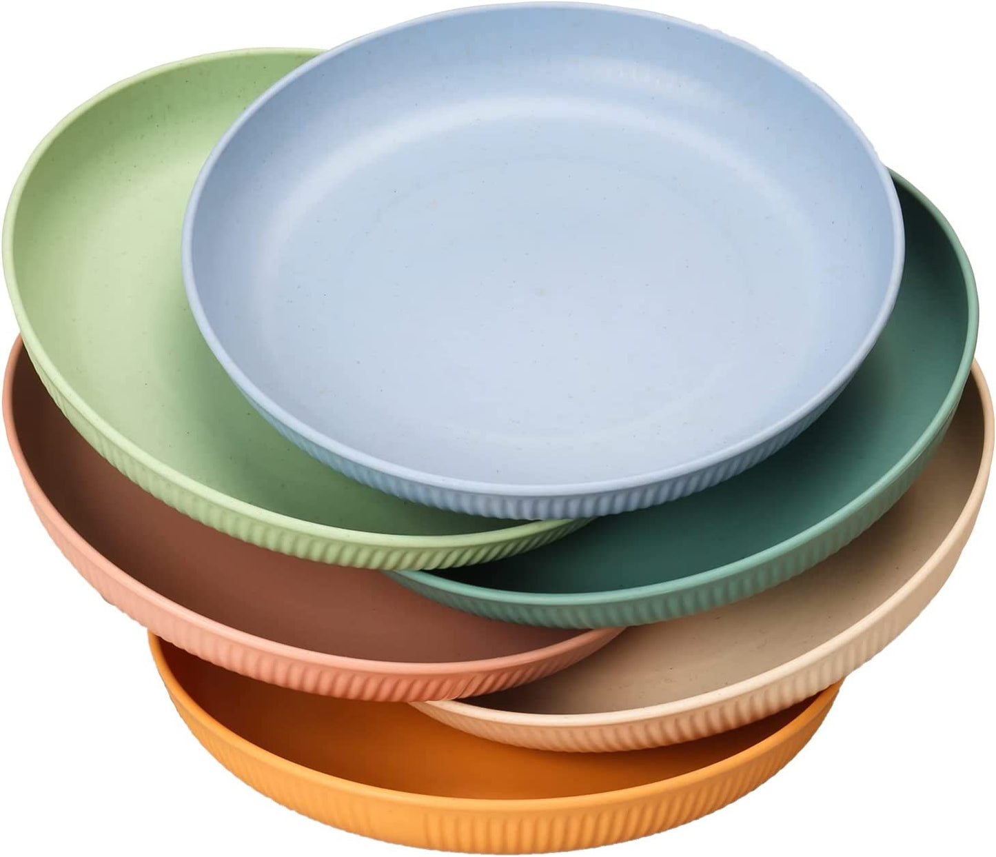 Set Di Piatti Infrangibili Da 6 Pezzi, Piatti Da Picnic in Plastica, Piatti Da Campeggio Da 9 Inch/22.5Cm per Insalata, Pasta, Feste, Casa, Ufficio, Microonde E Lavabili in Lavastoviglie