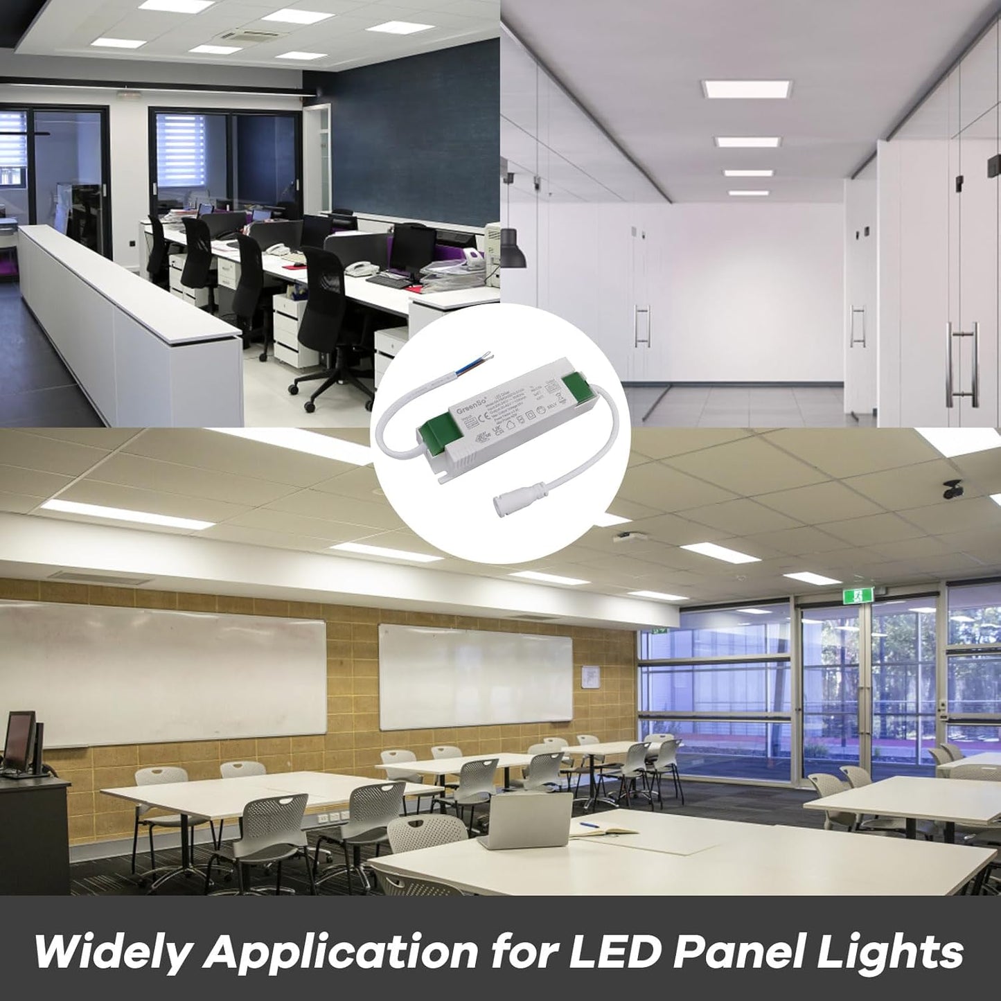 40W Trasformatore Alimentatore, Driver LED per Pannello Luminoso 60X60Cm 120X30Cm, Da 200-240Vac a 30-42Vdc 1000Ma Driver a Corrente Costante Non-Dimmerabile, ENEC UKCA CE Rohs
