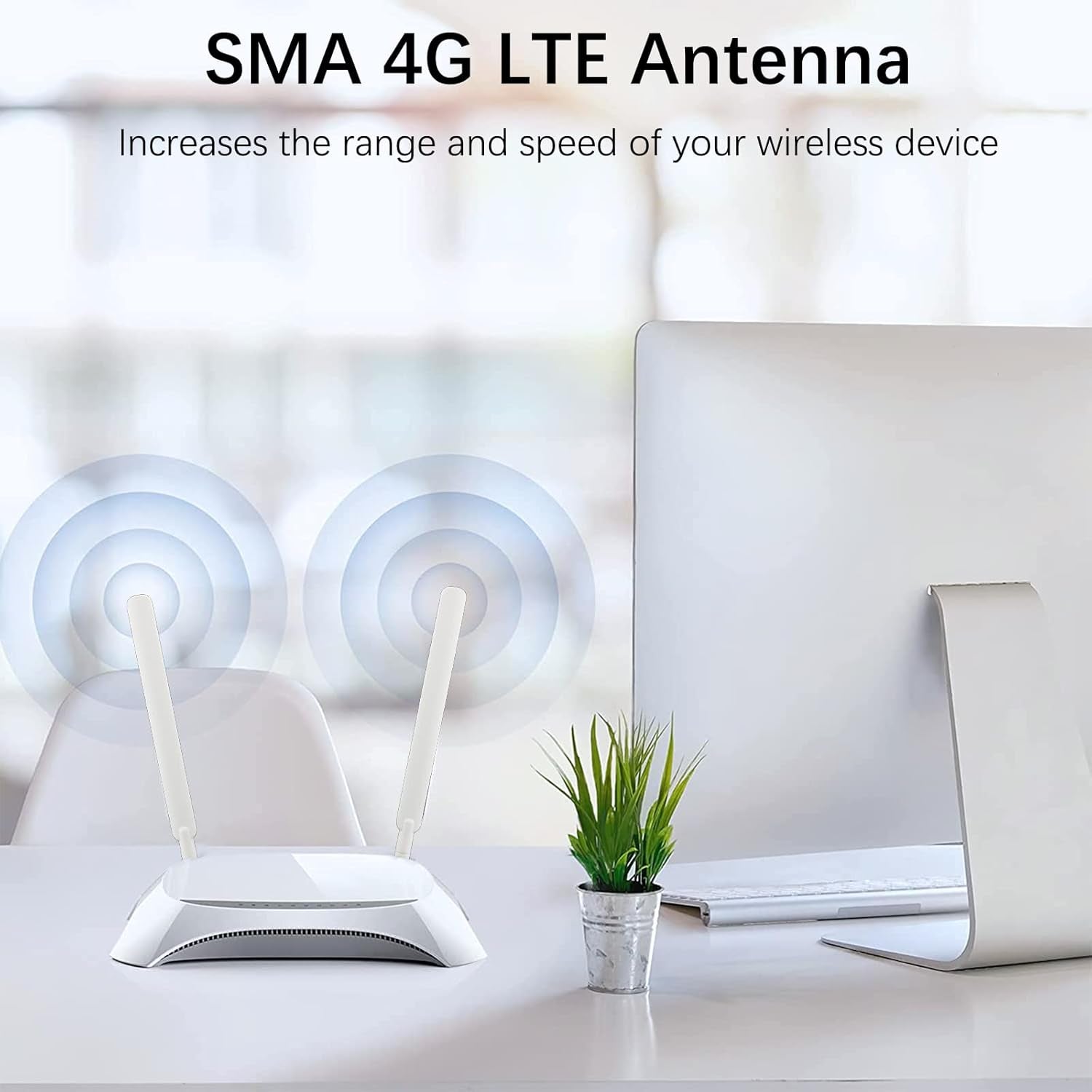 Antenna 4G LTE SMA Maschio 10Dbi 19Cm Wifi Omni Direzionale Amplificatori Di Segnale per Tim Vodafone Huawei ZTE 4G Router Modem Gateway Cellulare Telecamera, 2 Pacchi