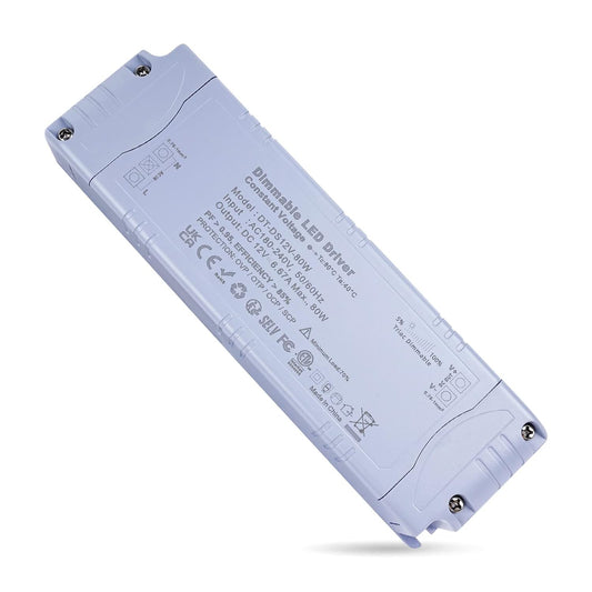 Trasformatore 12V 80W Dimmerabile Triac, Alimentatore 12V 6.66A, Driver LED Dimmerabile Interruttore AC 220V to DC 12V Trasformatori, Convertitore Di Bassa Tensione per Striscia LED