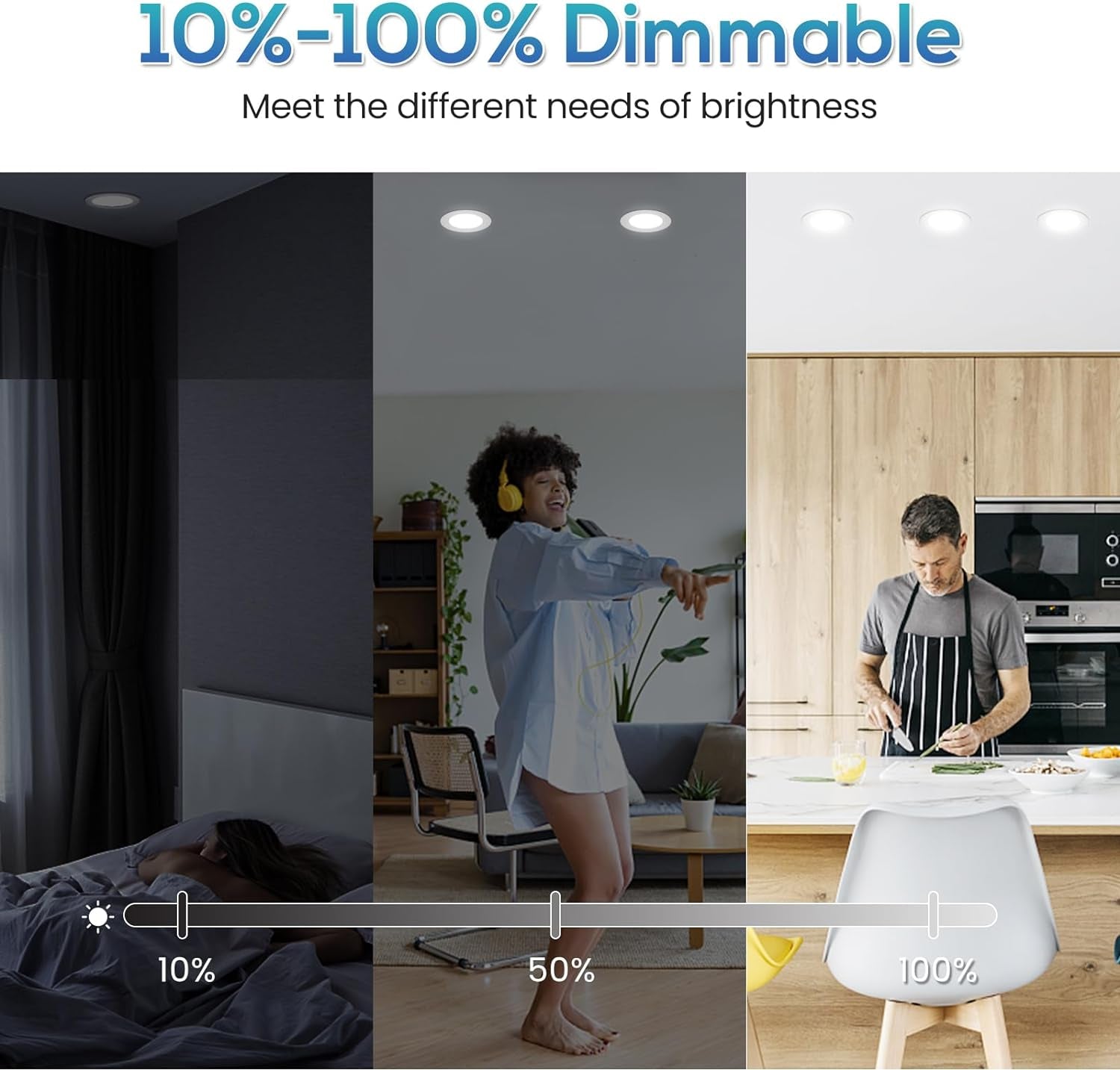 7W Ultra Slim Spot IP44 per Bagno Rotondo Nero