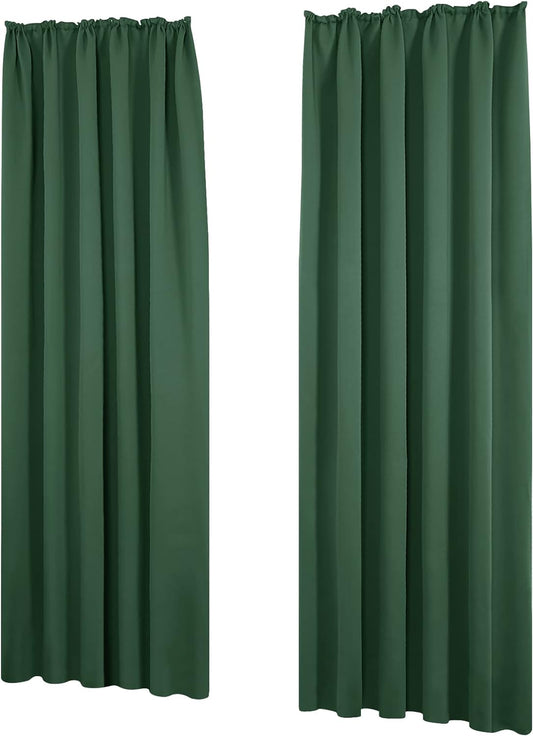 Tende Camera Da Letto 2 Pezzi Coprente Oscuranti Termiche Isolanti Tende Soggiorno Moderne Elegante Con Nastro per La Casa 140X175 CM Verde Olivastro