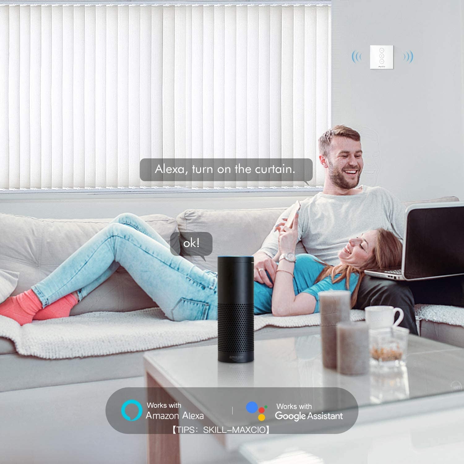 Interruttore Wifi per Tapparelle,  Smart Switch per Motori per Tapparelle, Compatibile Con Alexa E Google Home per Controllo Vocale, APP Controllo,Family Share,Timer(2 Packs)