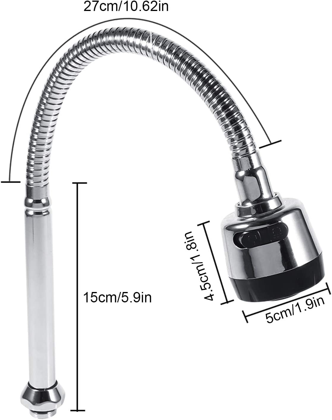 Raccordi per Tubi Con Rubinetto in Acciaio Inox 304 Con Beccuccio Girevole in Acciaio Inox