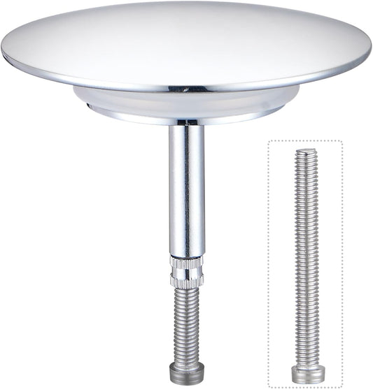 Tappo Universale per Vasca Da Bagno, Diametro 72 Mm, Tappo Di Scarico Cromato Con Innovativa Doppia Guarnizione, Scarico per Ogni Vasca Standard, Regolabile in Altezza