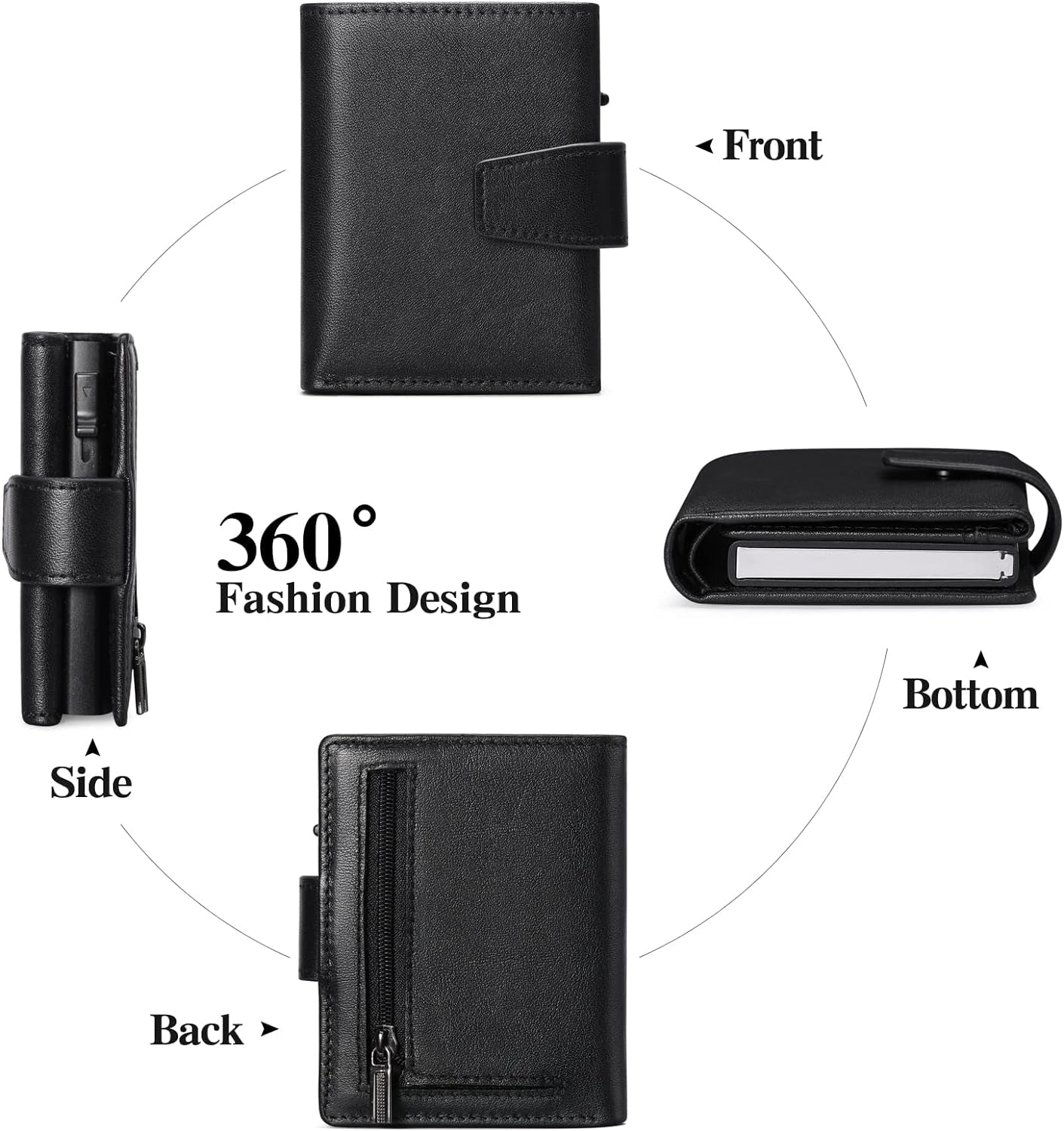 Porta Carte Credito Protezione RFID | Portafoglio Slim Da Uomo Vera Pelle | Portafoglio Uomo Con Portamonete, | Mini Porta Tessere Portacarte Uomo