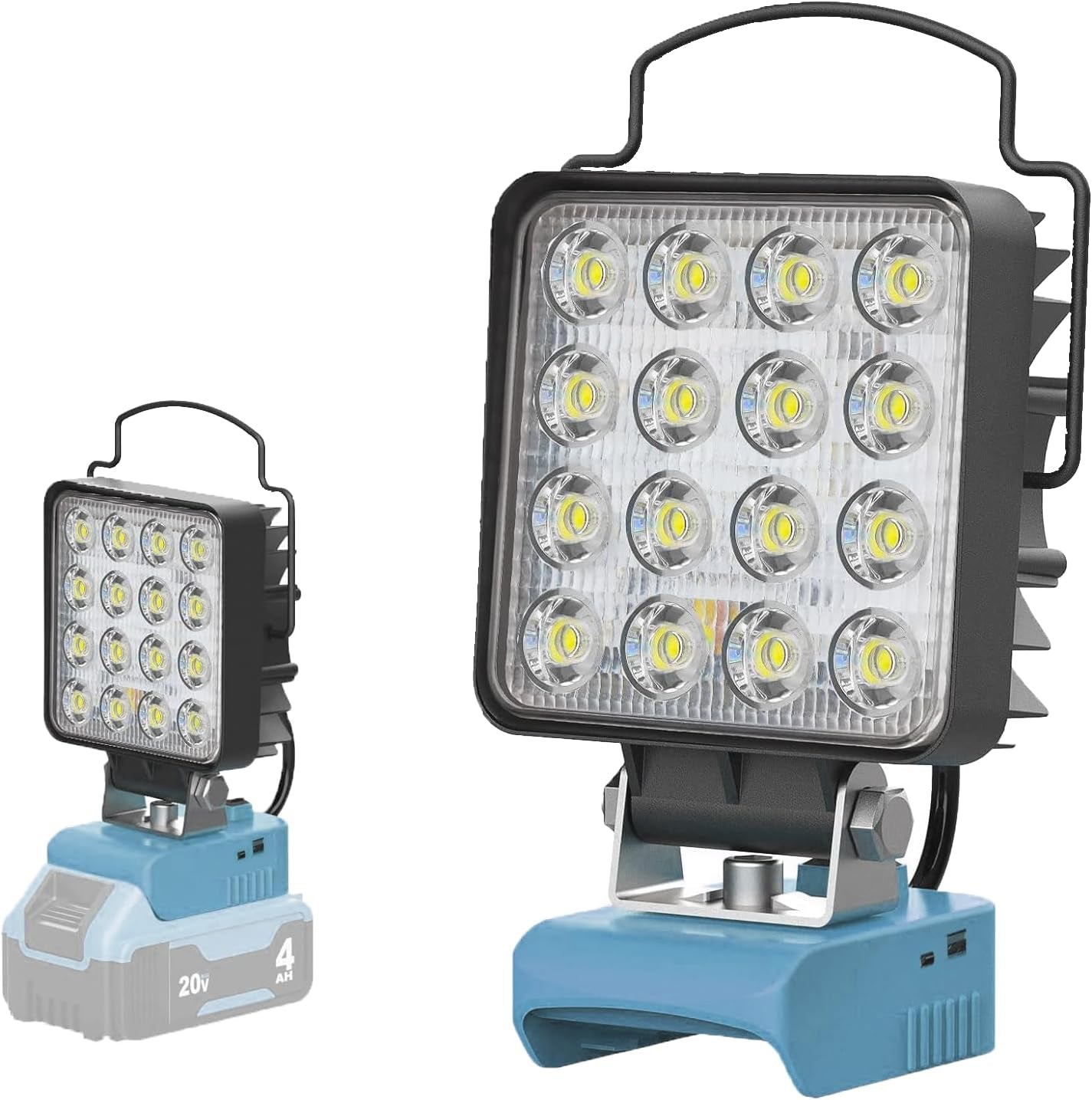 Lampada a Batteria per Bosch 18 V, Con Tipo C E Ricarica USB, 3900 Lumen, Lampada Bosch per Cantieri, Luci Di Inondazione Portatili