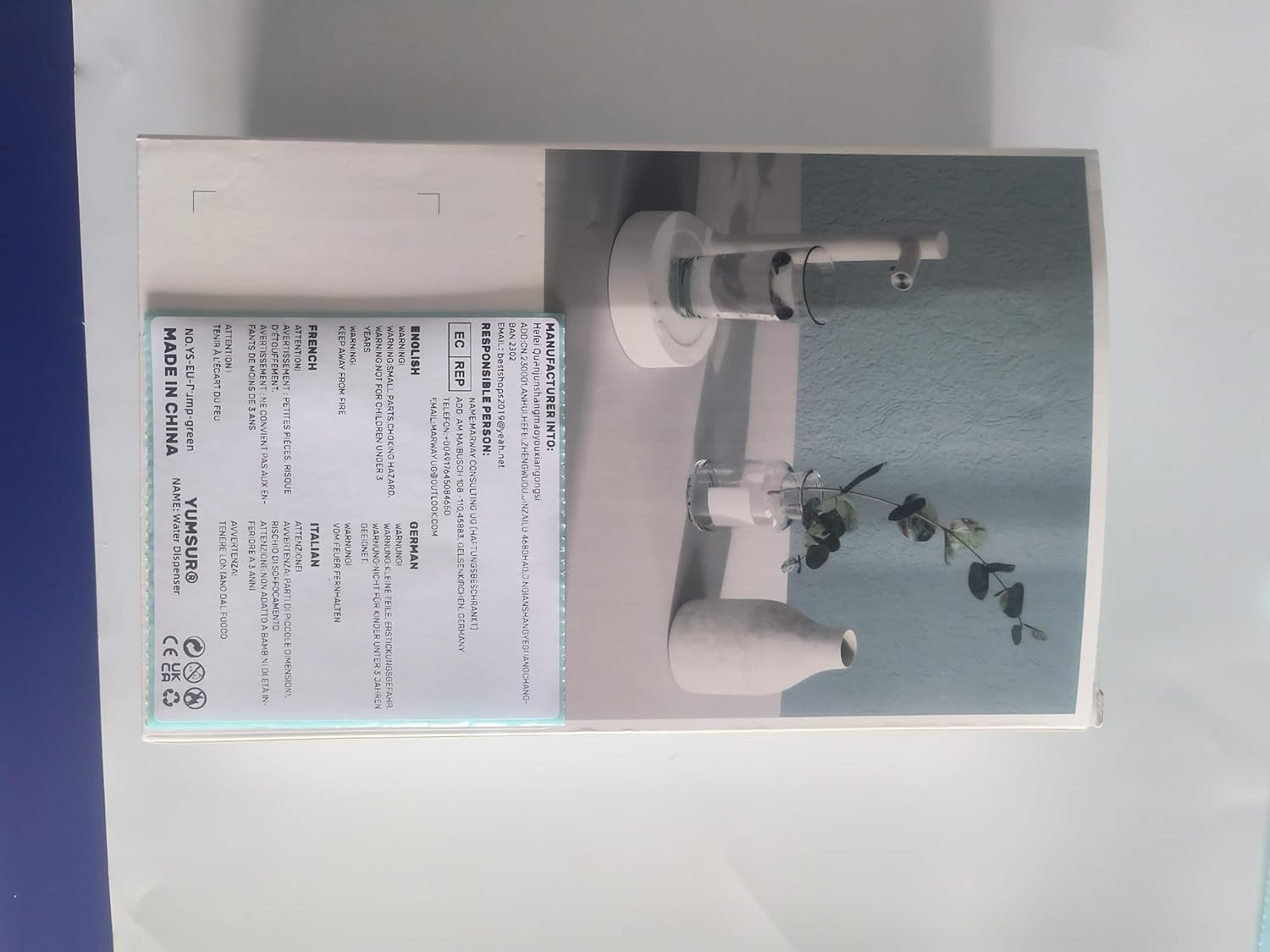 Erogatore Elettrico Da Tavolo Di Bottiglie D'Acqua,Pompa per Acqua Potabile Portatile Dell'Erogatore Automatico D'Acqua Usb,Pompa per Bottiglie D'Acqua Da Tavolo (Blu)