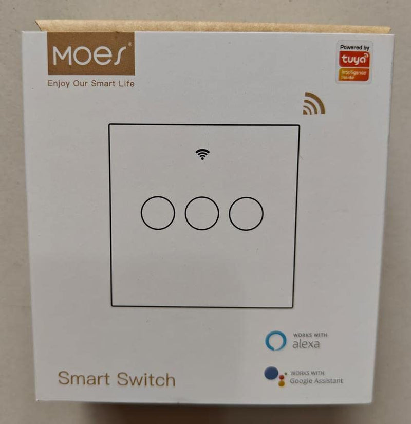 Zigbee Interruttore Intelligente, Richiede Tuya Zigbee HUB, Non Richiede Neutro, Non Richiede Condensatori, Compatibile Con L'App Smart Life Tuya Alexa Google Home, 2 Gang, Bianco