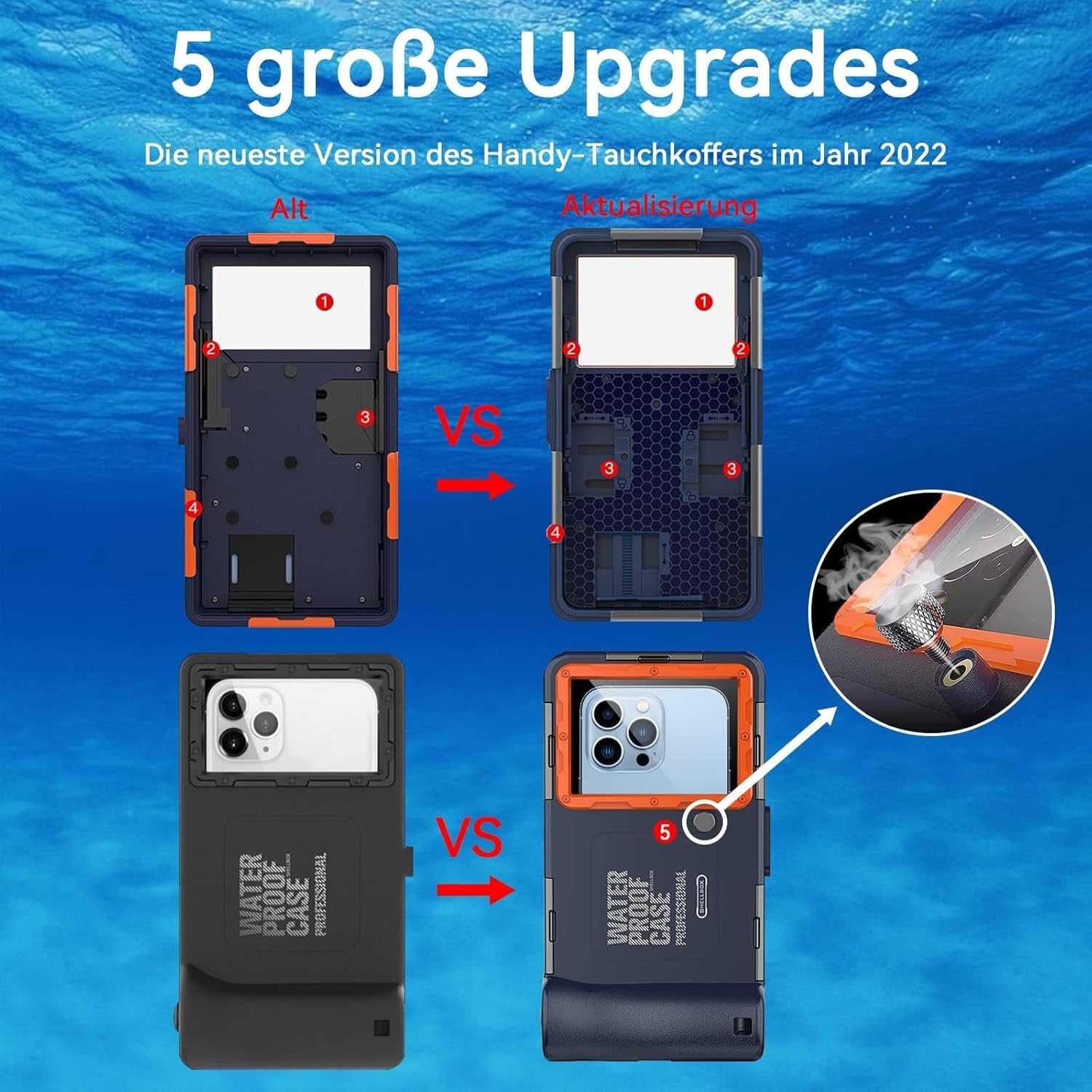 Custodia Impermeabile Smartphone Cellulare Casi Universali Di Immersione Professionale Del Telefono Cellulare Sott'Acqua per Iphone Samsung Huawei, Immersione Snorkeling Surf