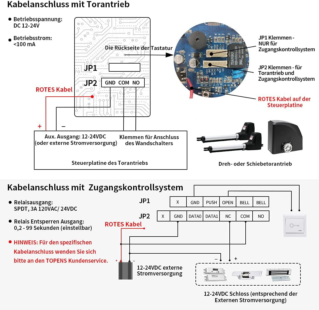 TC175P - Controllo Di Accesso Cablato Con Tastiera Digitale per Sistema Di Sicurezza PIN Con Codice Password Impermeabile