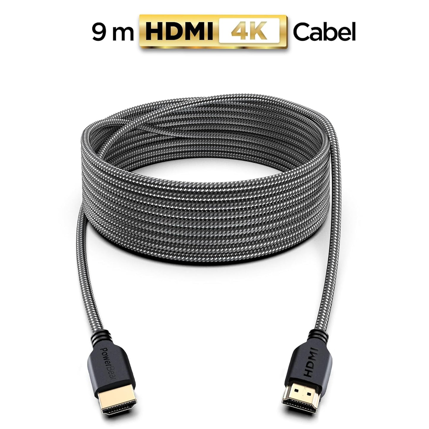 Cavo HDMI 4K 9 M | Alta Velocità, Nylon Intrecciato E Connettori Dorati, 4K a 60 Hz, Ultra HD, 2K, 1080P, ARC E CL3 | per Laptop, Monitor, PS5, PS4, Xbox One, Fire TV E Altro Ancora