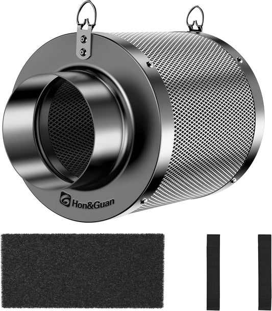Filtro Ai Carboni Attivi, 100 Mm, Con Leggero Carbone, Lunghezza 200 Mm, Spessore 38 Mm, per Il Controllo Degli Odori, Depuratore D'Aria per Ventilatori Tubi, Tende Da Coltivazione,