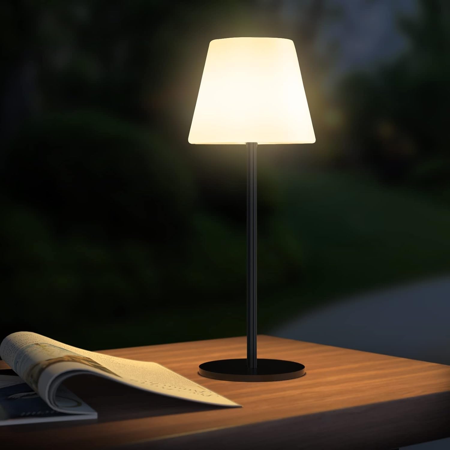 Lampada Da Tavolo a LED per Esterni, a Batteria, Senza Fili, Dimmerabile, Luce Bianca Calda E RGB, Luce Da Tavolo Portatile, Impermeabile, per Esterni, Giardino, Balcone,Campeggio.