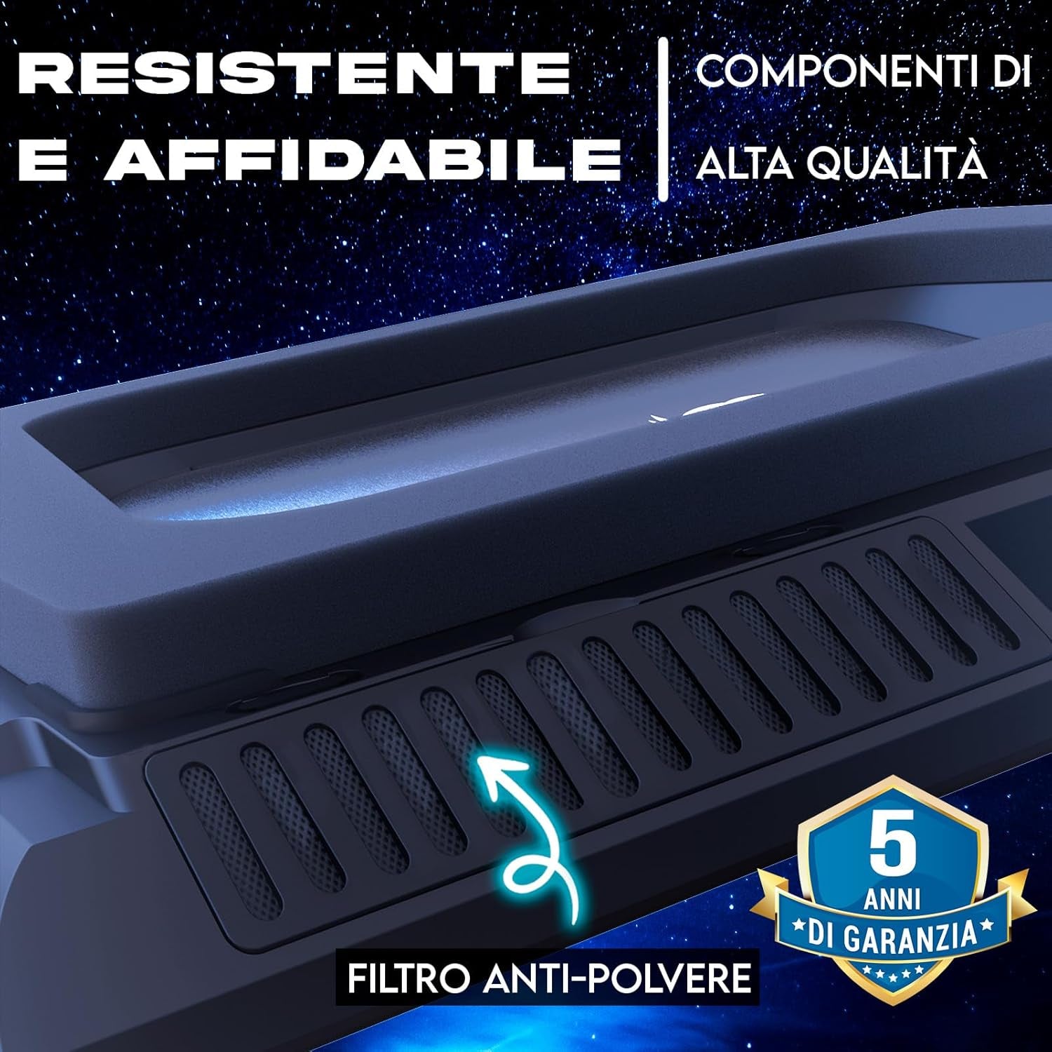 Everest Base Raffreddamento PC Portatile | Nuova 2024 | Supporto PC Portatile Con Ventola Turbo (4300 RPM) | Guarnizione in Foam per Massime Prestazioni | Evita Il Surriscaldamento | Da 15 a 17"