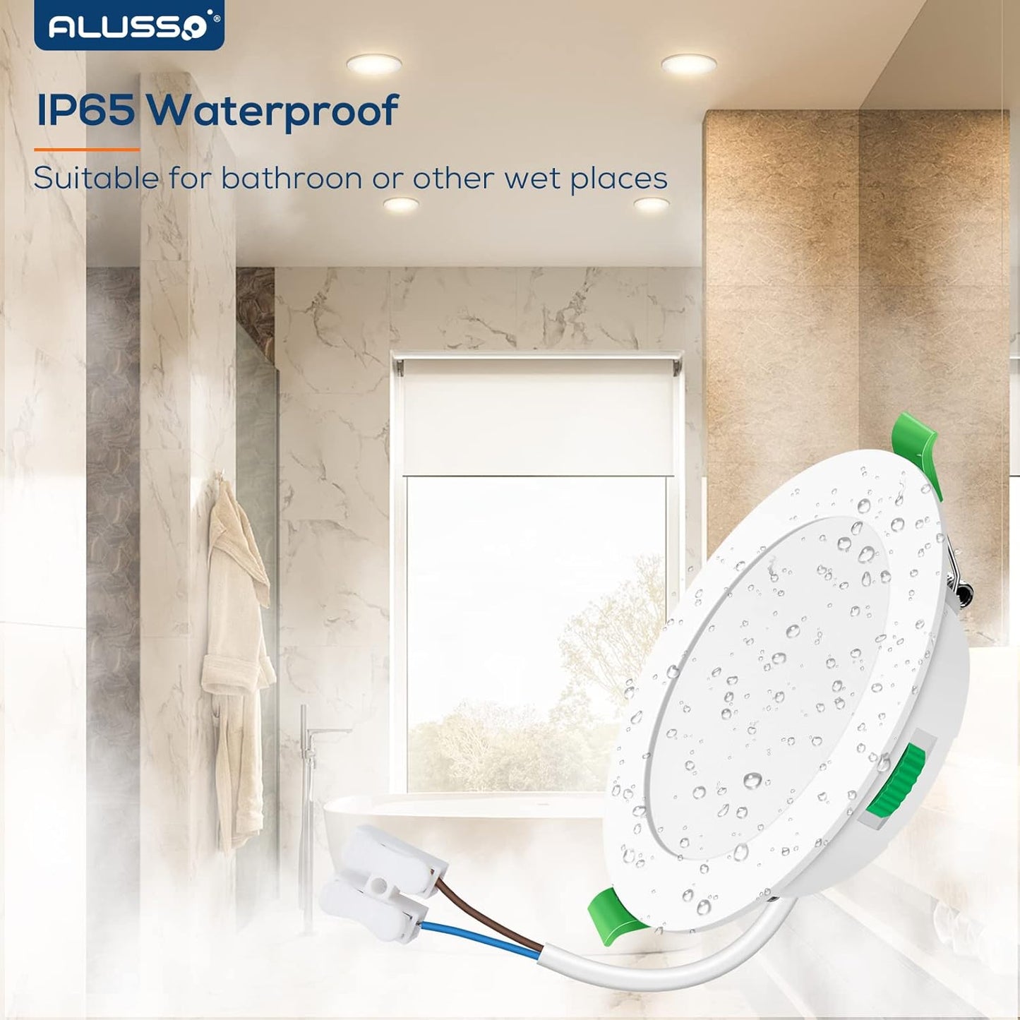 6 Faretti LED Da Incasso, 5W 400LM Luci Da Soffitto Interno, Dimmerabile IP65 per Bagno, Bianco Caldo 3000K Bianca Naturale 4000K Bianco Freddo 6500K, Apertura Ø75-85Mm, Ultra Sottile 30Mm