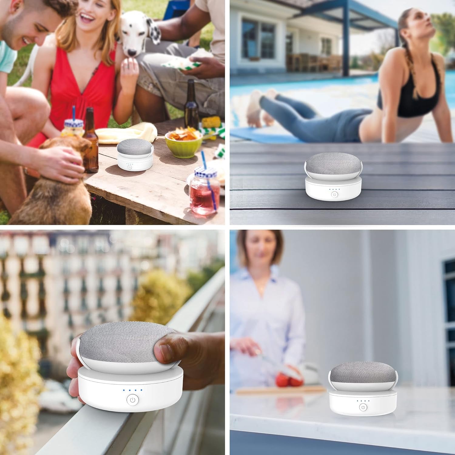 Base per Batteria Compatibile Con Google Nest Mini - Accessorio per Supporto per Batteria Da Esterno Portatile per Cucina E Giardino, Alimentatore 9 Ore Di Riproduzione (Bianco)